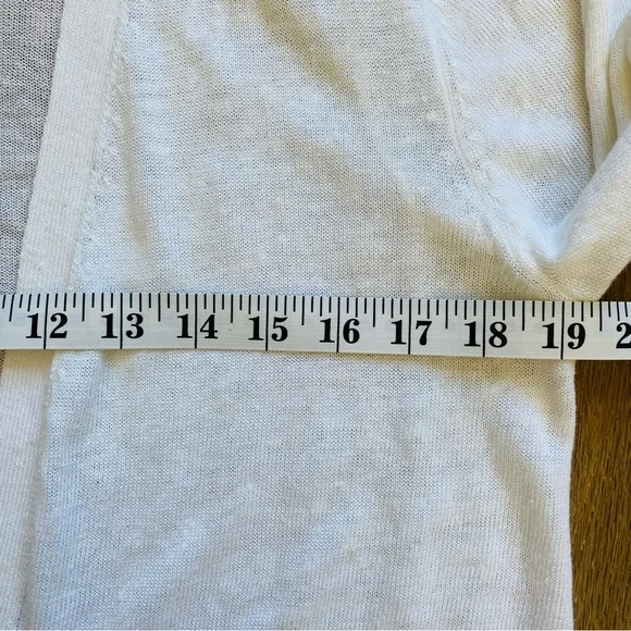 J.Jill Linen Blend Open Front Cardigan White Sz Small Petite - Picture 12 of 14